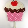 Felroze cupcake haakje