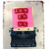 Magneetbordje met rode scrabble letters