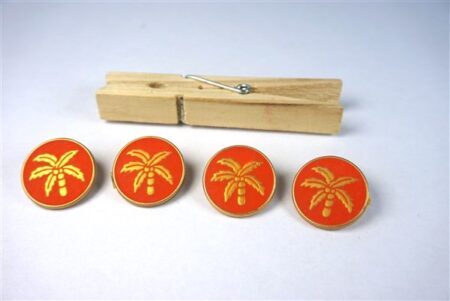 Knopen met palmbomen oranje