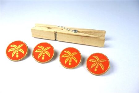 Knopen met palmbomen oranje