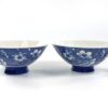 2 kommetjes blauw wit bloemen