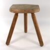 Vintage houten kruk driepoot