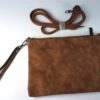 Clutch met schouderband bruin