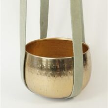Plantenhanger suède "sage"