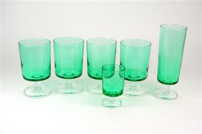 Set groene vintage glaasjes