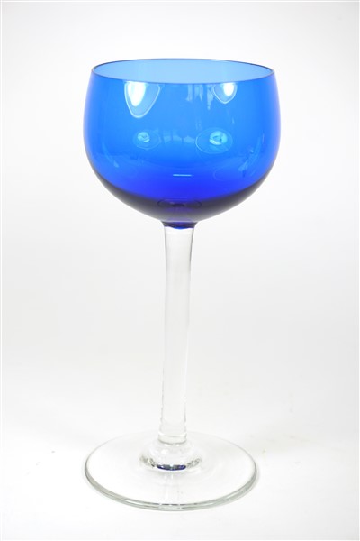 Blauw wijnglas