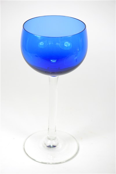 Blauw wijnglas