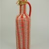 Vintage wijnfles, geweven plastic, wicker bottle