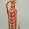 Vintage wijnfles, geweven plastic, wicker bottle