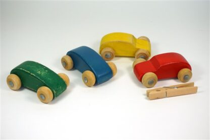 Mini houten autootjes