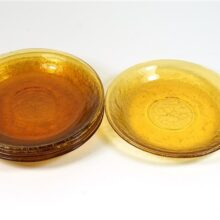 Glazen vintage schotels amber