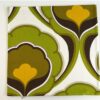 Vintage bloem groen 48 x 48 cm
