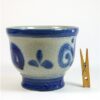 Aardewerken bloempot blauw / grijs