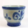 Aardewerken bloempot blauw / grijs
