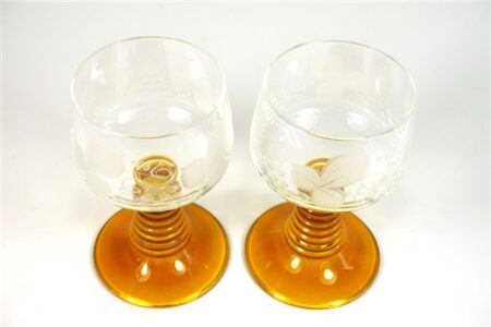 Wijn / moezel glazen amber
