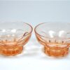 2 roze vintage persglas schaaltjes