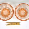 2 roze vintage persglas schaaltjes