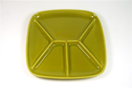 Vintage groen fondue / vakjes bord