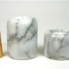 Set marmeren waxinelicht houders