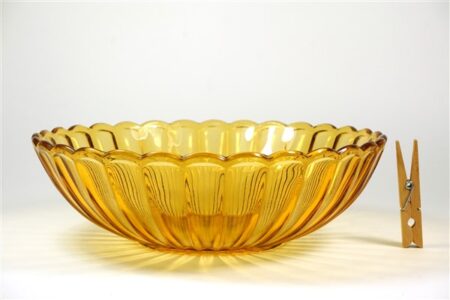 Vintage glazen schaal, amber