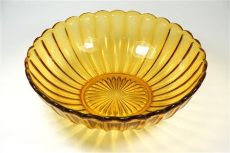 Vintage glazen schaal, amber
