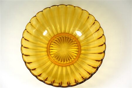 Vintage glazen schaal, amber