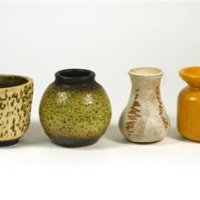 4 kleine vintage vaasjes