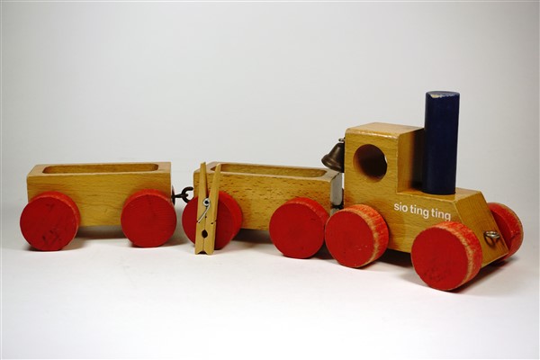 Giftig blik Masaccio Vintage houten trein SIO TING TING - Oplage 1