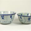 2 vintage kommetjes blauw / wit