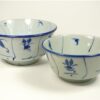 2 vintage kommetjes blauw / wit