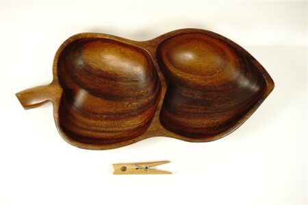 Vintage houten schaal - 2 vaks