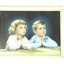 Vintage lijstje biddende kinderen