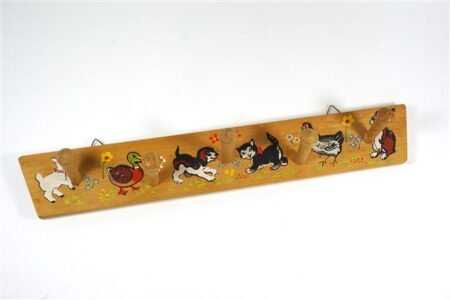 Vintage houten kapstokje dieren - SIO