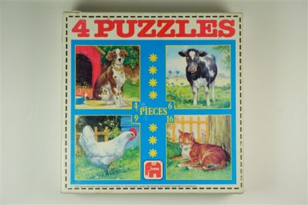 4 puzzels dieren