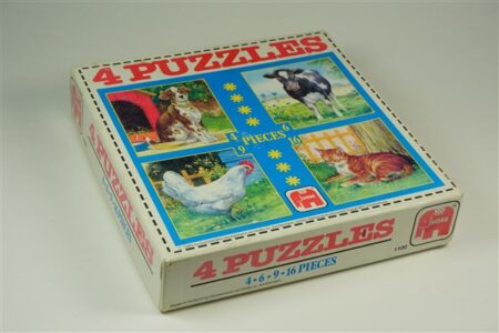 4 puzzels dieren