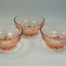 Vintage roze dessert schaaltjes persglas