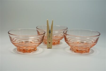 Vintage roze dessert schaaltjes persglas