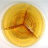 Vintage vakjesschaal glas amber