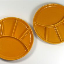 Vintage fondue borden geel - Jasba