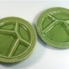 Vintage fondue borden groen