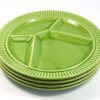 Vintage fondue borden groen