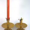 Vintage messing kandelaar op brede schaal