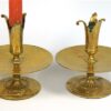 Vintage messing kandelaar op brede schaal