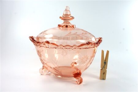 Vintage roze schaal glas