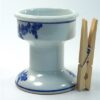 Vintage kandelaar blauw / wit