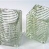 2 waxinelichthouders glas