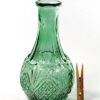 Fles / vaas groen bewerkt glas