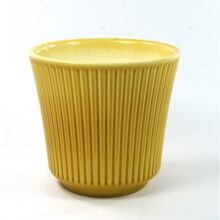 Vintage bloempot geel
