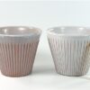 2 vintage potten ribbel