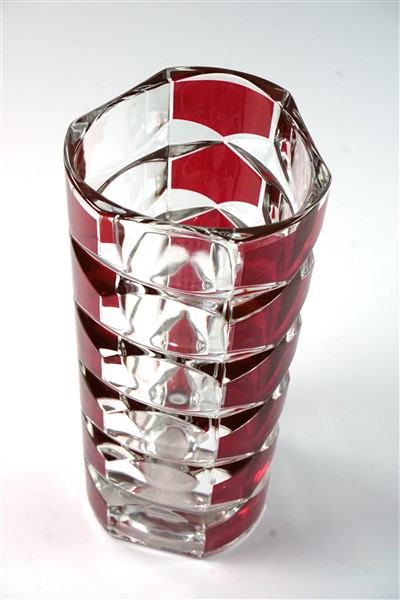Vintage vaas glas rood